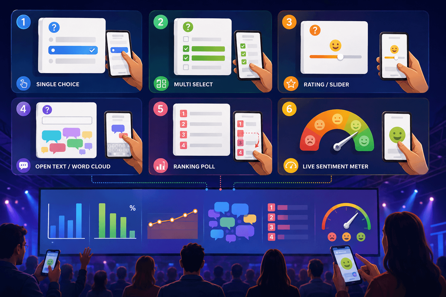 Quenth Live Polling and Sentiment Formats